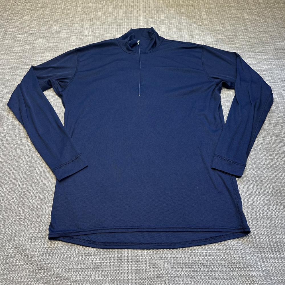 Patagonia Capilene 1/4 Zip Pullover‎ Mens Large Navy Blue Base Layer USA Made